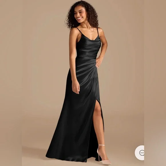 Azazie Deandra bridesmaid dress in black - Picture 2 of 4